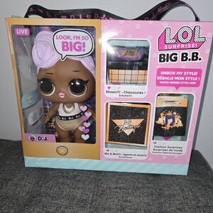 L.O.L. Surprise! Big B.B. Doll with Purple Hair and Gold Outfit
